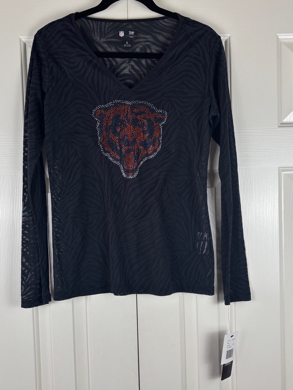 NWT NFL Chicago Bears Football Bedazzled Top